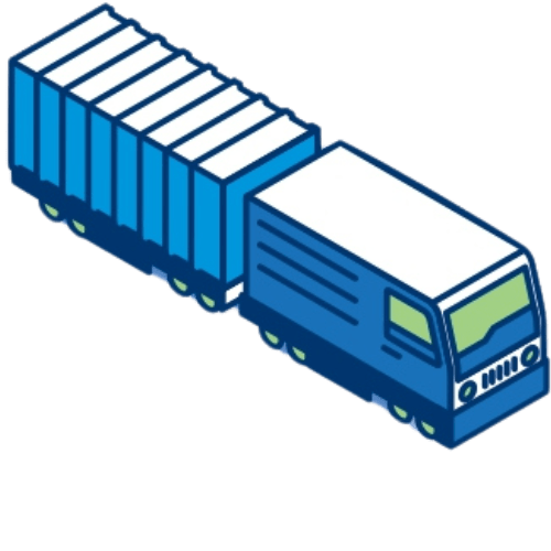 Illustration d’un camion logistique industriel pour le transport terrestre – Nexline Group
