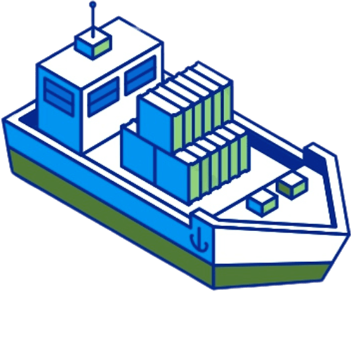 Illustration de navire porte-conteneurs représentant le fret maritime – Nexline Group