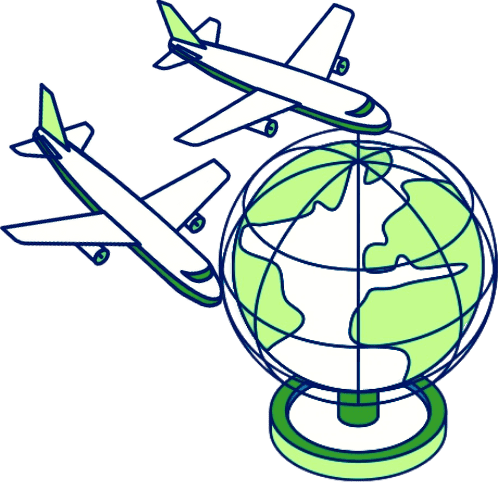 Illustration de la logistique aérienne mondiale avec deux avions – Nexline transport multimodal