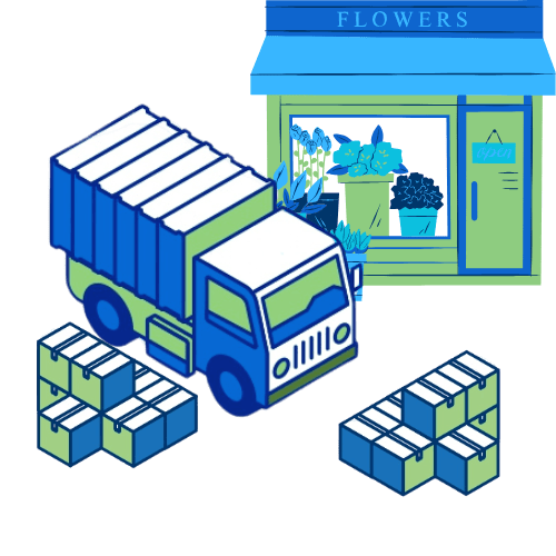 Camion livrant un commerce de détail – logistique dernier kilomètre Nexline