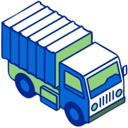 Illustration d’un camion logistique représentant les services de transport terrestre de Nexline Group