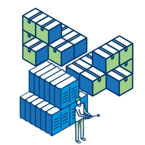 Opérateur scannant le stock dans un système de stockage – Nexline et la logistique 4.0