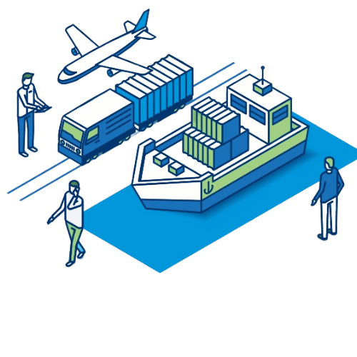 Avion, navire, camion et professionnels de la logistique en gestion – Nexline Group