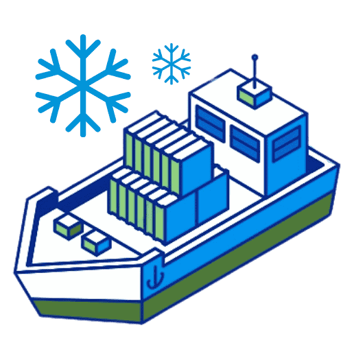 Navire de fret avec conteneurs réfrigérés pour la logistique en froid avec Nexline Group