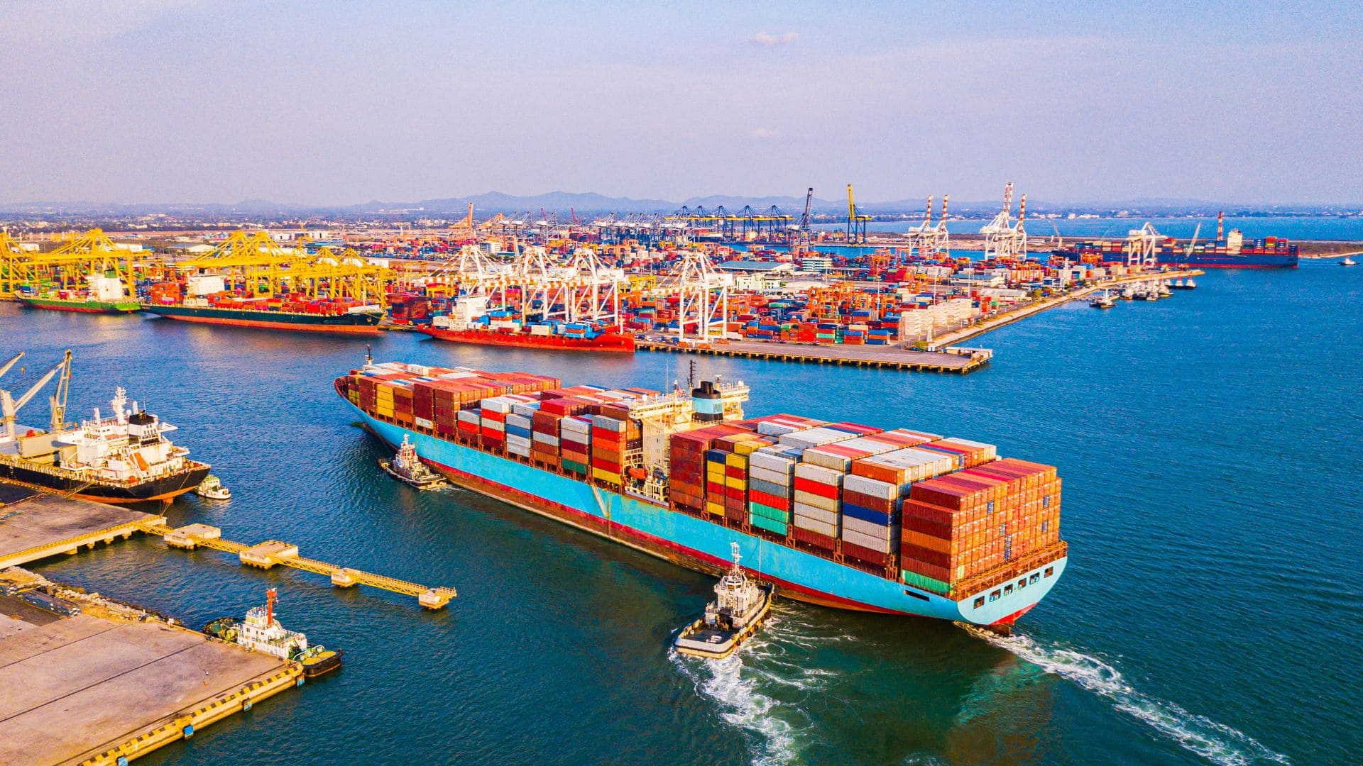 Coordination of sea freight by an international freight forwarder in a strategic port.