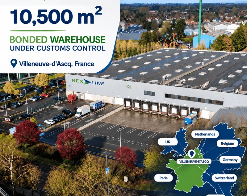 Nexline bonded warehouse in Villeneuve-d'Ascq, France