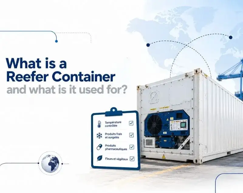 Reefer container used for temperature-controlled sea freight, transporting fresh and frozen food, pharmaceutical products, flowers and plants.