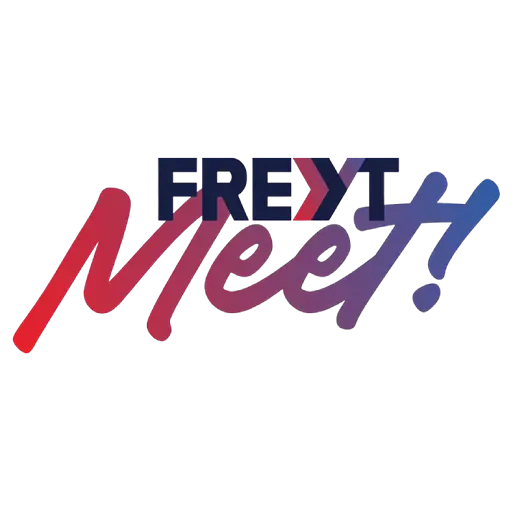 Freyt Meet 2026 logo, an international logistics networking event organized by Freyt World, featuring stylized lettering in red, purple, and blue.